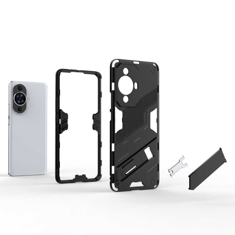 For Huawei nova 11 Pro 4G Punk Armor 2 in 1 PC + TPU Phone Case with Holder(Red) - Huawei Cases by PMC TechLife | Online Shopping South Africa | PMC TechLife | Buy Now Pay Later Mobicred