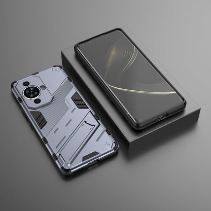 For Huawei nova 11 Pro 4G Punk Armor 2 in 1 PC + TPU Phone Case with Holder(Grey) - Huawei Cases by PMC Jewellery | Online Shopping South Africa | PMC Jewellery | Buy Now Pay Later Mobicred