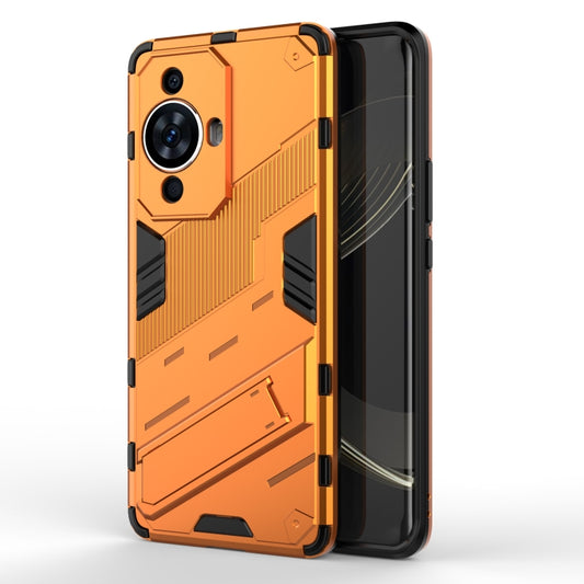 For Huawei nova 11 Pro 4G Punk Armor 2 in 1 PC + TPU Phone Case with Holder(Orange) - Huawei Cases by PMC Jewellery | Online Shopping South Africa | PMC Jewellery | Buy Now Pay Later Mobicred