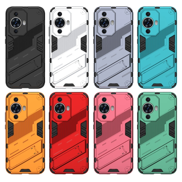 For Huawei nova 11 4G Punk Armor 2 in 1 PC + TPU Phone Case with Holder(Grey) - Huawei Cases by PMC TechLife | Online Shopping South Africa | PMC TechLife | Buy Now Pay Later Mobicred