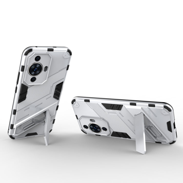 For Huawei nova 11 4G Punk Armor 2 in 1 PC + TPU Phone Case with Holder(White) - Huawei Cases by PMC TechLife | Online Shopping South Africa | PMC TechLife | Buy Now Pay Later Mobicred