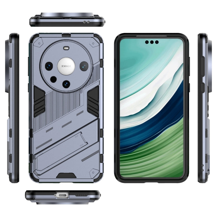 For Huawei Mate 60 Pro Punk Armor 2 in 1 PC + TPU Phone Case with Holder(Grey) - Huawei Cases by PMC Jewellery | Online Shopping South Africa | PMC Jewellery | Buy Now Pay Later Mobicred