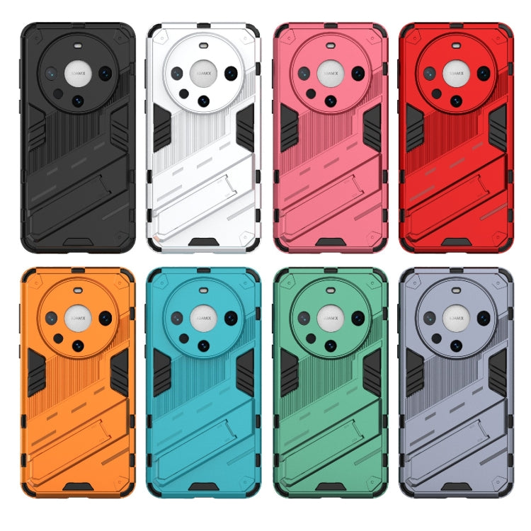 For Huawei Mate 60 Pro Punk Armor 2 in 1 PC + TPU Phone Case with Holder(Grey) - Huawei Cases by PMC TechLife | Online Shopping South Africa | PMC TechLife | Buy Now Pay Later Mobicred