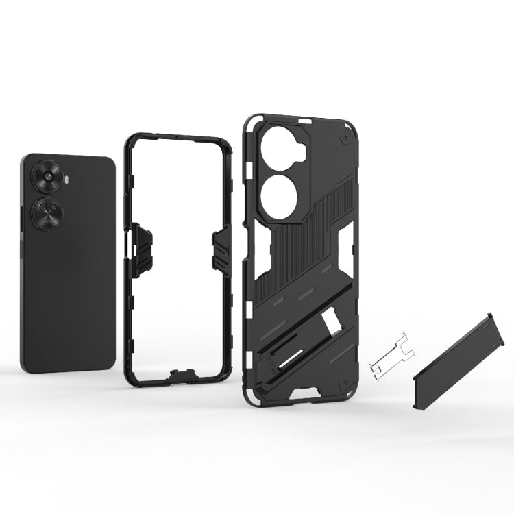 For Huawei nova 11 SE Punk Armor 2 in 1 PC + TPU Phone Case with Holder(Black) - Huawei Cases by PMC TechLife | Online Shopping South Africa | PMC TechLife | Buy Now Pay Later Mobicred