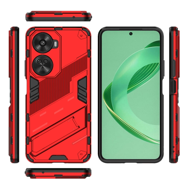 For Huawei nova 11 SE Punk Armor 2 in 1 PC + TPU Phone Case with Holder(Red) - Huawei Cases by PMC Jewellery | Online Shopping South Africa | PMC Jewellery | Buy Now Pay Later Mobicred