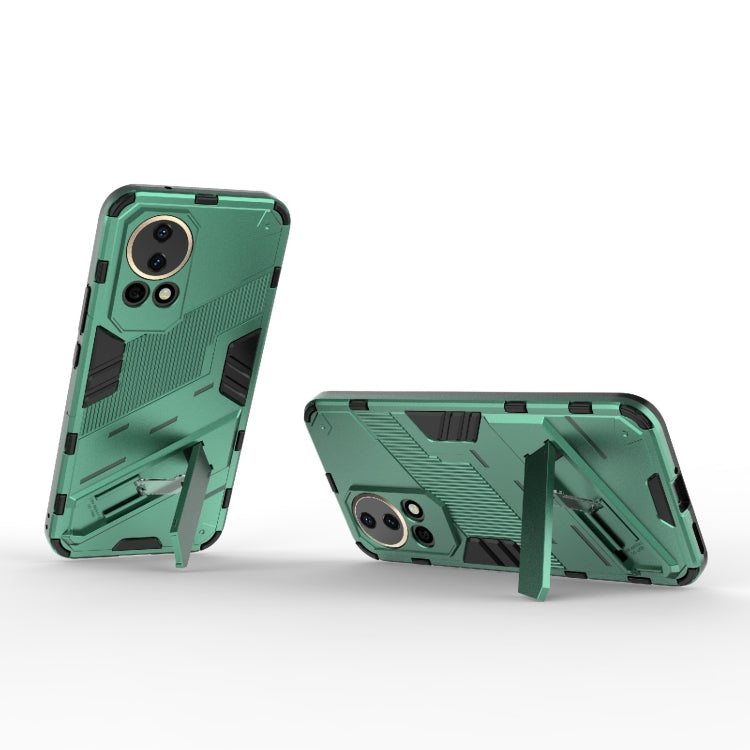 For Huawei nova 12 5G Punk Armor 2 in 1 PC + TPU Phone Case with Holder(Green) - Huawei Cases by PMC Jewellery | Online Shopping South Africa | PMC Jewellery | Buy Now Pay Later Mobicred