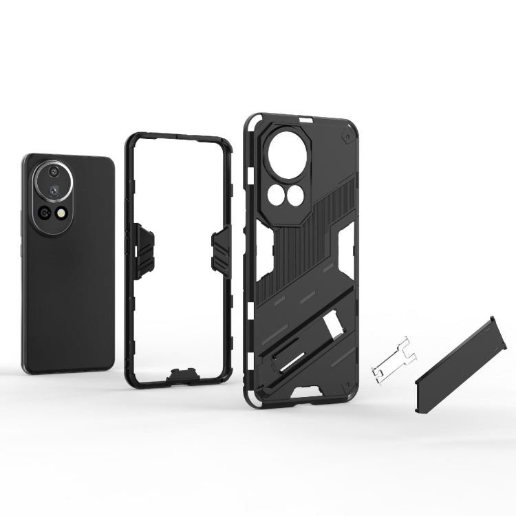 For Huawei nova 12 Pro Punk Armor 2 in 1 PC + TPU Phone Case with Holder(Black) - Huawei Cases by PMC Jewellery | Online Shopping South Africa | PMC Jewellery | Buy Now Pay Later Mobicred