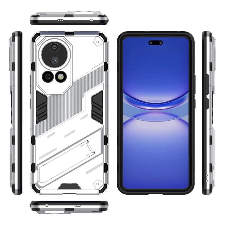For Huawei nova 12 Pro Punk Armor 2 in 1 PC + TPU Phone Case with Holder(White) - Huawei Cases by PMC TechLife | Online Shopping South Africa | PMC TechLife | Buy Now Pay Later Mobicred