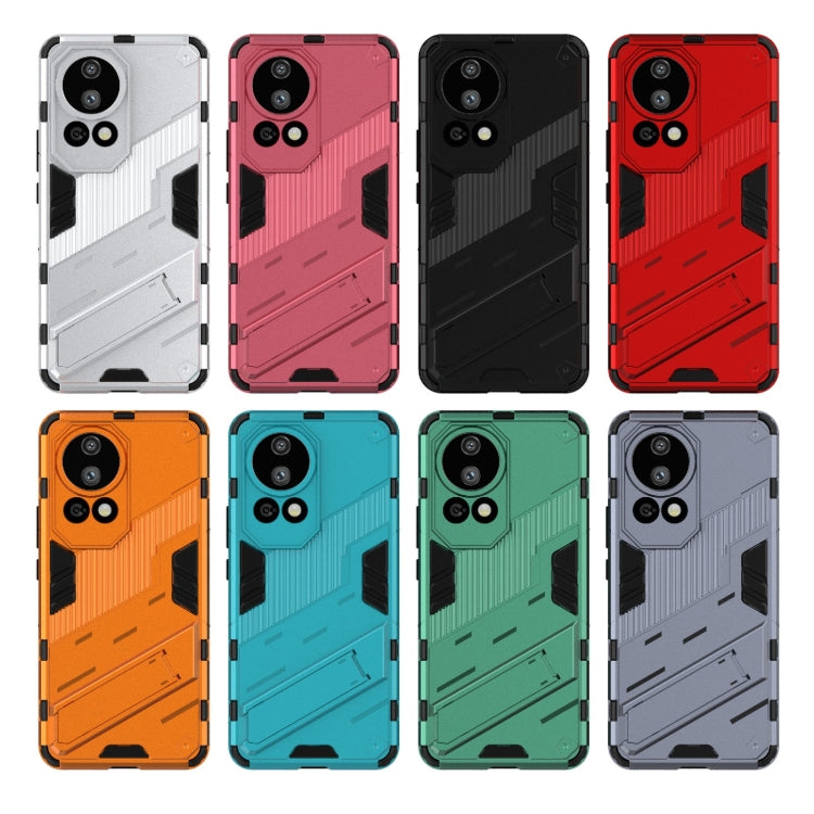 For Huawei nova 12 Pro Punk Armor 2 in 1 PC + TPU Phone Case with Holder(White) - Huawei Cases by PMC TechLife | Online Shopping South Africa | PMC TechLife | Buy Now Pay Later Mobicred