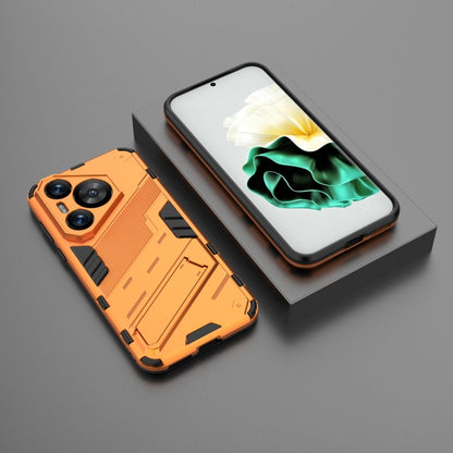 For Huawei Pura 70 Punk Armor 2 in 1 PC + TPU Phone Case with Holder(Orange) - Huawei Cases by PMC Jewellery | Online Shopping South Africa | PMC Jewellery | Buy Now Pay Later Mobicred