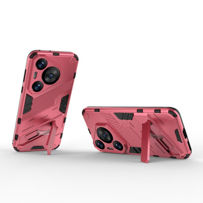 For Huawei Pura 70 Pro / 70 Pro+ Punk Armor 2 in 1 PC + TPU Phone Case with Holder(Light Red) - Huawei Cases by PMC Jewellery | Online Shopping South Africa | PMC Jewellery | Buy Now Pay Later Mobicred