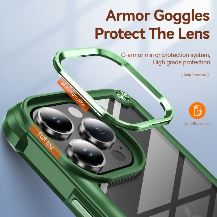 For iPhone 16 Pro Max TPU + PC Lens Protection Phone Case(Green) - iPhone 16 Pro Max Cases by PMC TechLife | Online Shopping South Africa | PMC TechLife | Buy Now Pay Later Mobicred
