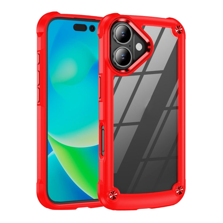 For iPhone 16 TPU + PC Lens Protection Phone Case(Red) - iPhone 16 Cases by PMC Jewellery | Online Shopping South Africa | PMC Jewellery | Buy Now Pay Later Mobicred