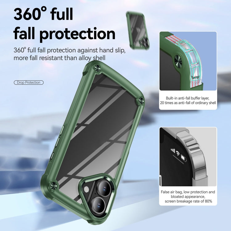 For iPhone 16 TPU + PC Lens Protection Phone Case(Green) - free shipping - PMC TechLife - Order now!