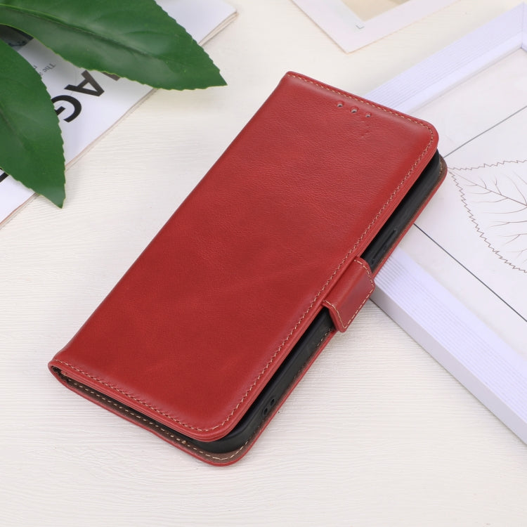 For iPhone 16 Pro Max Crazy Horse Top Layer Cowhide Leather Phone Case(Red) - iPhone 16 Pro Max Cases by PMC TechLife | Online Shopping South Africa | PMC TechLife | Buy Now Pay Later Mobicred