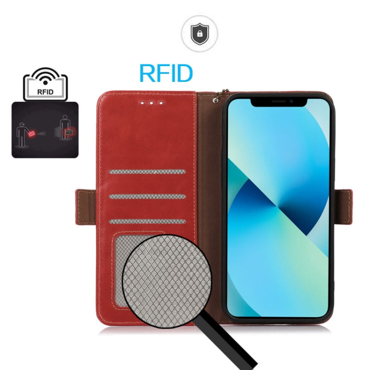 For iPhone 16 Pro Max Crazy Horse Top Layer Cowhide Leather Phone Case(Red) - iPhone 16 Pro Max Cases by PMC TechLife | Online Shopping South Africa | PMC TechLife | Buy Now Pay Later Mobicred