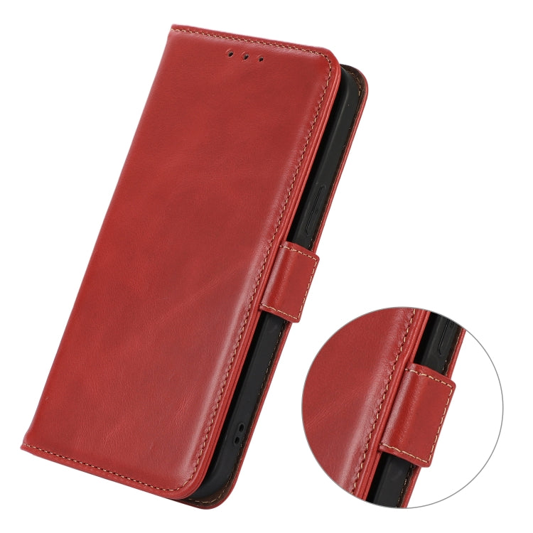 For iPhone 16 Pro Max Crazy Horse Top Layer Cowhide Leather Phone Case(Red) - iPhone 16 Pro Max Cases by PMC TechLife | Online Shopping South Africa | PMC TechLife | Buy Now Pay Later Mobicred