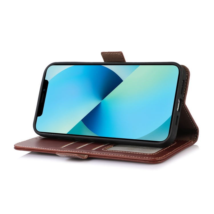 For iPhone 16 Pro Max Crazy Horse Top Layer Cowhide Leather Phone Case(Brown) - iPhone 16 Pro Max Cases by PMC TechLife | Online Shopping South Africa | PMC TechLife | Buy Now Pay Later Mobicred