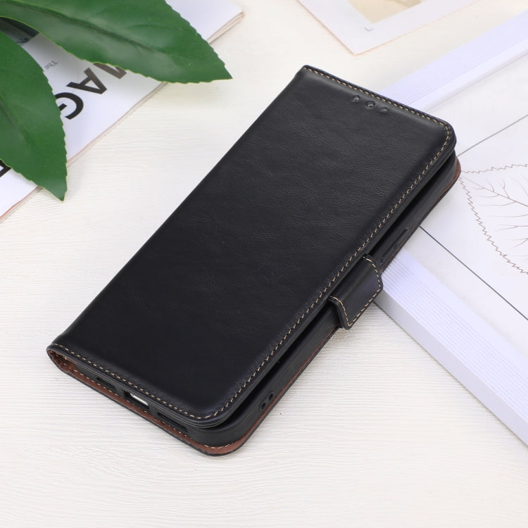For iPhone 16 Pro Crazy Horse Top Layer Cowhide Leather Phone Case(Black) - free shipping - PMC TechLife - Order now!