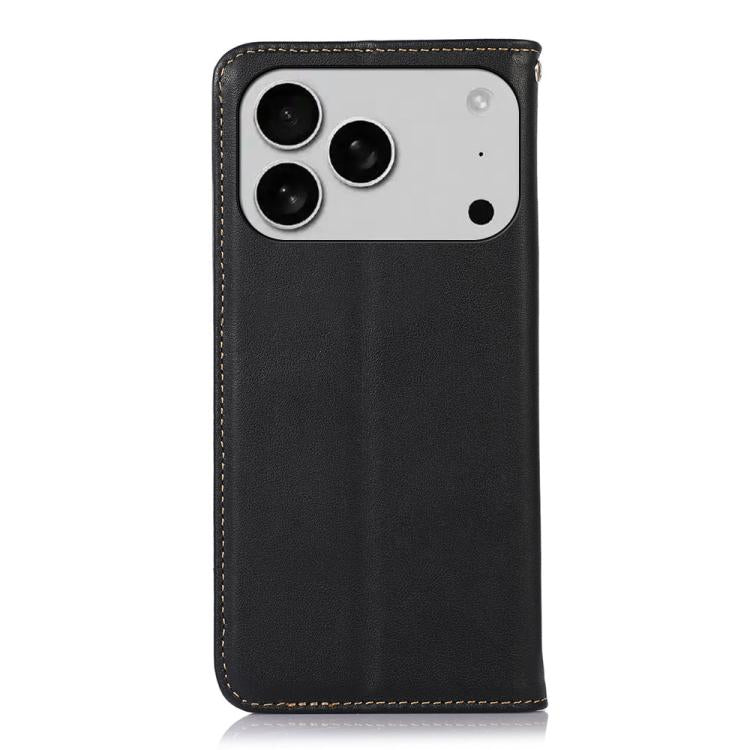 For iPhone 17 Pro KHAZNEH Nappa Top Layer Cowhide Leather Phone Case(Black) - free shipping - PMc TechLife - Order now!