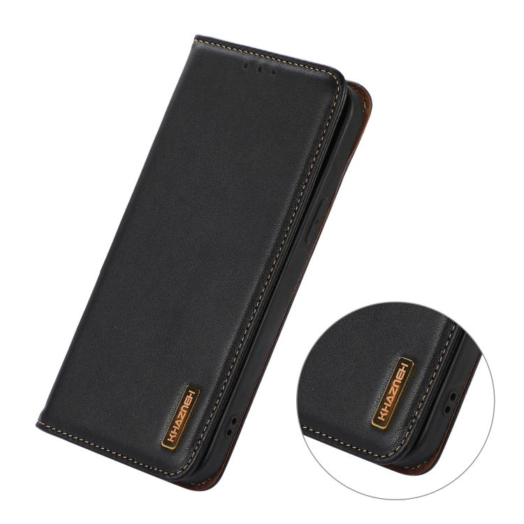 For iPhone 17 Pro KHAZNEH Nappa Top Layer Cowhide Leather Phone Case(Black) - free shipping - PMc TechLife - Order now!