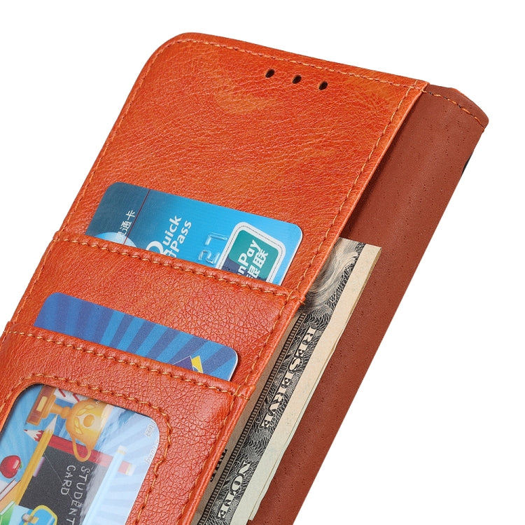 For iPhone 16 Plus Nappa Texture Leather Case(Orange) - iPhone 16 Plus Cases by PMC Jewellery | Online Shopping South Africa | PMC Jewellery | Buy Now Pay Later Mobicred