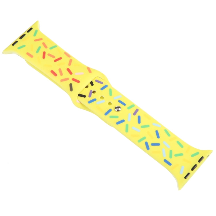Rainbow Raindrops Silicone Watch Band For Apple Watch 9 45mm(Yellow) - free shipping - PMC TechLife - Order now!