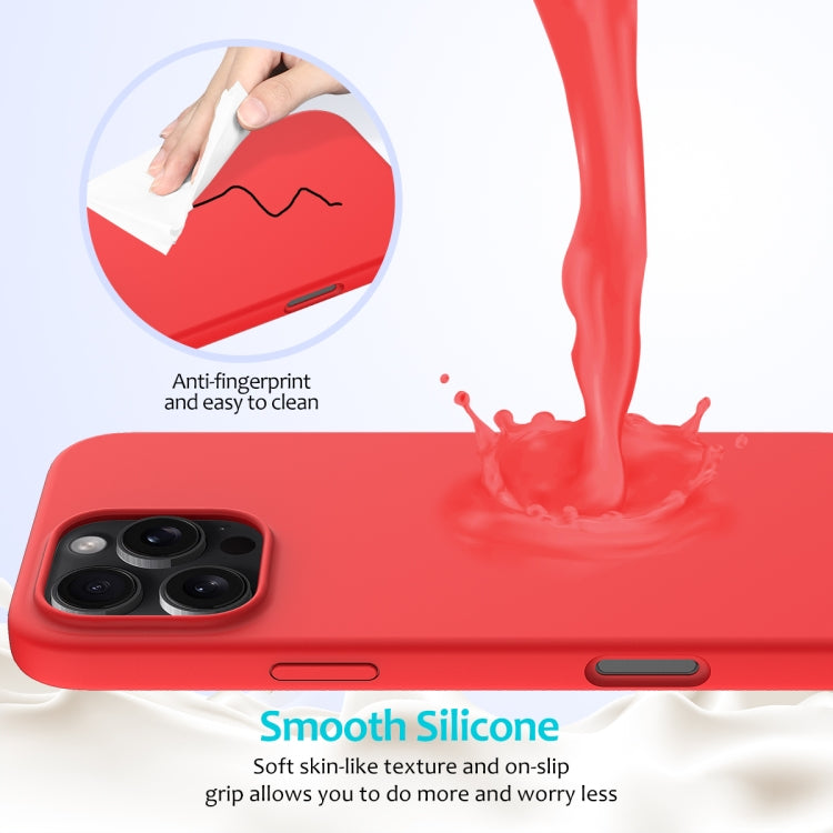 For iPhone 16 Pro Max Solid Color Silicone Phone Case(Red) - More iPhone Cases by PMC Jewellery | Online Shopping South Africa | PMC Jewellery | Buy Now Pay Later Mobicred