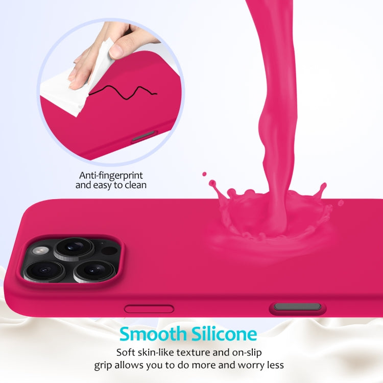 For iPhone 16 Pro Max Solid Color Silicone Phone Case(Rose Red) - More iPhone Cases by PMC Jewellery | Online Shopping South Africa | PMC Jewellery | Buy Now Pay Later Mobicred