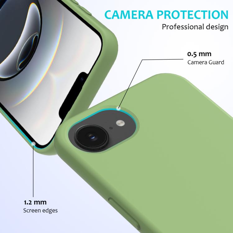 For iPhone 16e Solid Color Silicone Phone Case(Mint Green) - iPhone 16e Cases by PMC TechLife | Online Shopping South Africa | PMC TechLife | Buy Now Pay Later Mobicred
