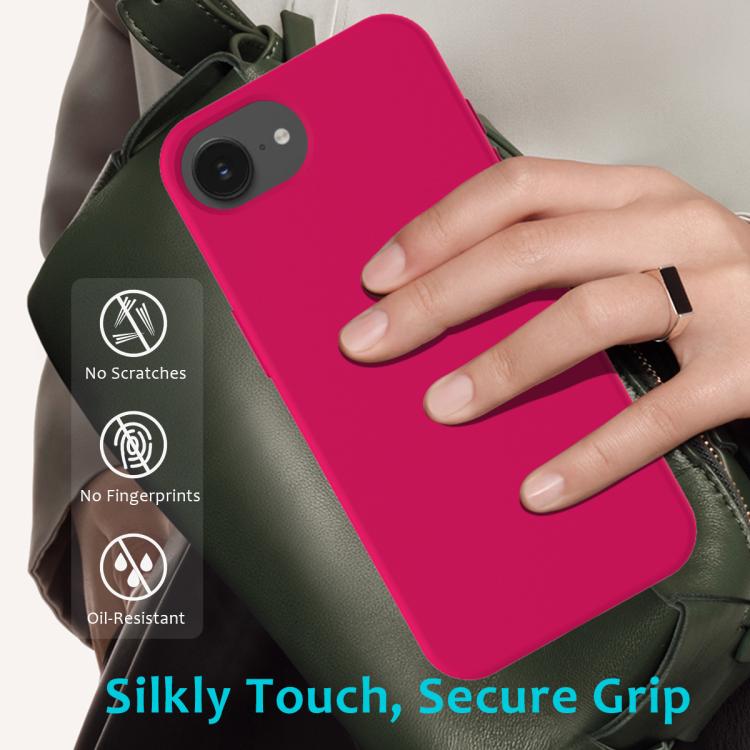 For iPhone 16e Solid Color Silicone Phone Case(Rose Red) - free shipping - PMC TechLife - Order now!