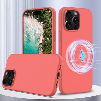 For iPhone 16 Pro Shockproof Silicone Magsafe Phone Case(Pink Orange) - iPhone 16 Pro Cases by PMC Jewellery | Online Shopping South Africa | PMC Jewellery | Buy Now Pay Later Mobicred