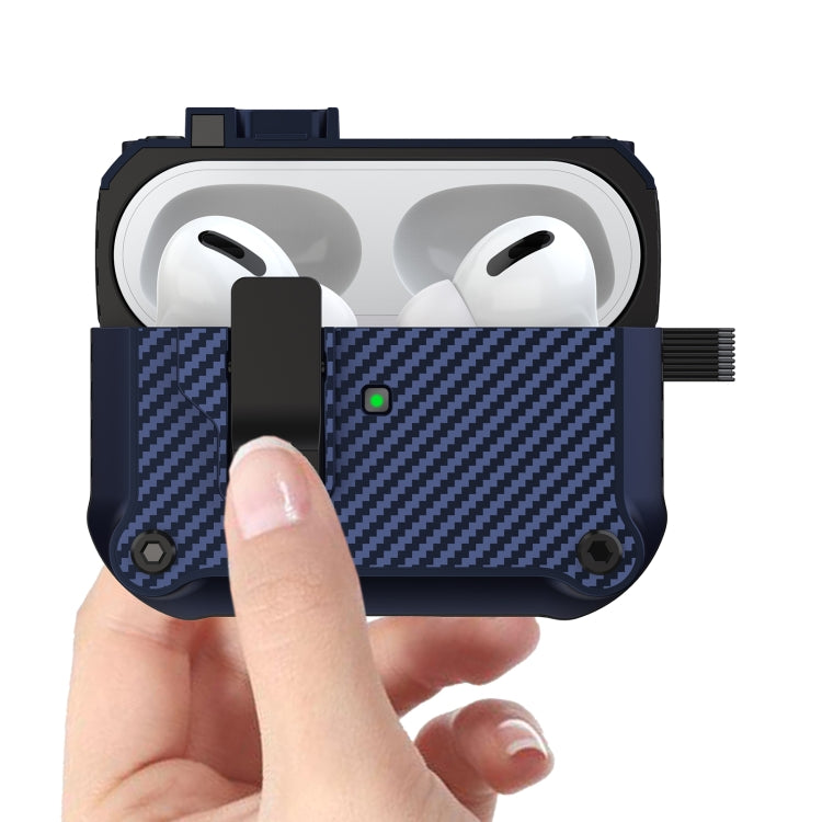For AirPods Pro Carbon Fiber Magnetic Automatic Switch Earphone Protective Case(Purple) - free shipping - PMC Jewellery - Order now!