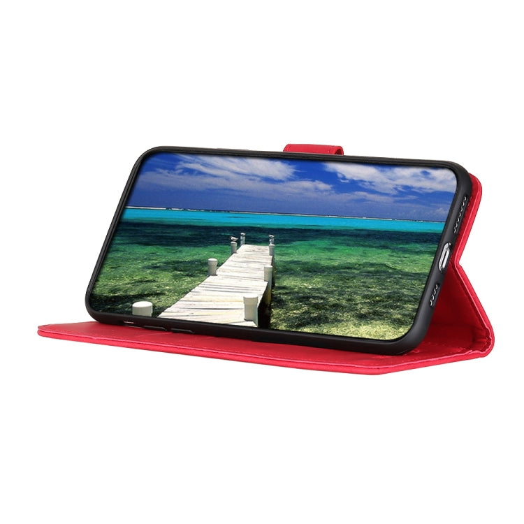 For iPhone 16e KHAZNEH Retro Texture Leather Phone Case(Red) - iPhone 16e Cases by PMC TechLife | Online Shopping South Africa | PMC TechLife | Buy Now Pay Later Mobicred