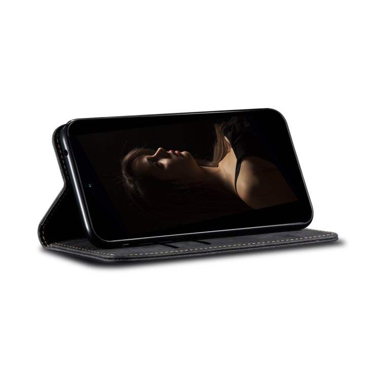 For vivo X100 Pro Denim Texture Flip Leather Phone Case(Black) - vivo Cases by imak | Online Shopping South Africa | PMC Jewellery | Buy Now Pay Later Mobicred