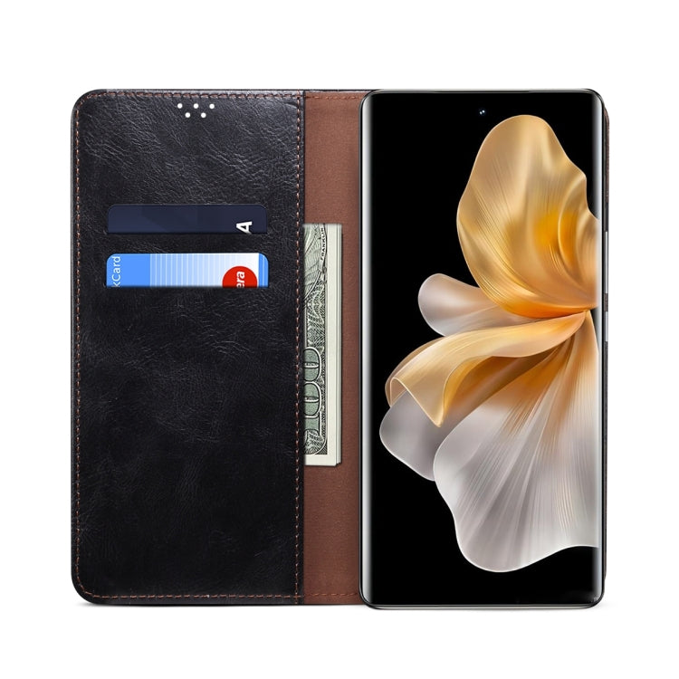 For vivo S18 Oil Wax Crazy Horse Texture Leather Phone Case(Black) - S18 Cases by PMC Jewellery | Online Shopping South Africa | PMC Jewellery | Buy Now Pay Later Mobicred