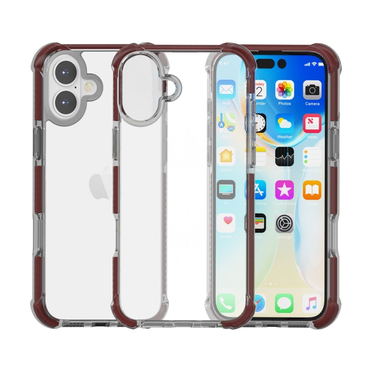 For iPhone 16 Four-corner Shockproof TPU + Acrylic Phone Case(Brown) - iPhone 16 Cases by PMC TechLife | Online Shopping South Africa | PMC TechLife | Buy Now Pay Later Mobicred