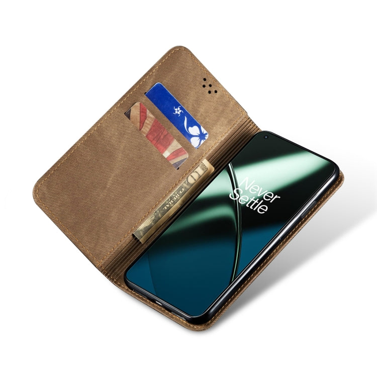 For Honor 90 Denim Texture Flip Leather Phone Case(Khaki) - Honor Cases by PMC Jewellery | Online Shopping South Africa | PMC Jewellery | Buy Now Pay Later Mobicred