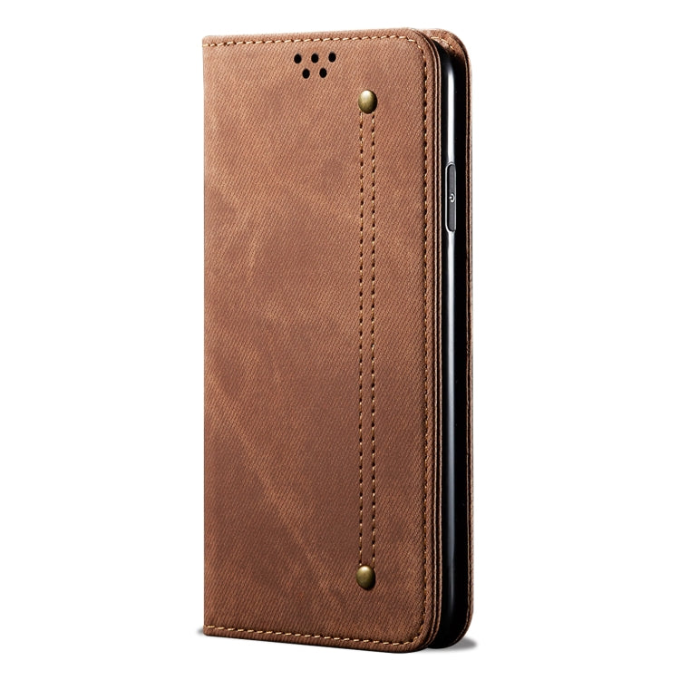 For Honor 90 Pro Denim Texture Flip Leather Phone Case(Brown) - Honor Cases by PMC TechLife | Online Shopping South Africa | PMC TechLife | Buy Now Pay Later Mobicred