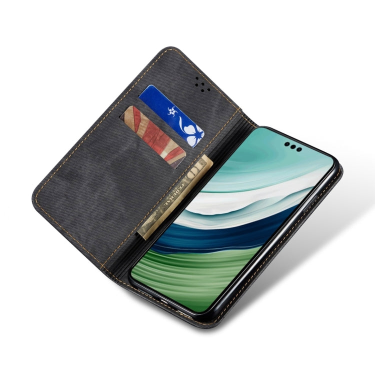 For Honor X8 5G / X6 4G Foreign Denim Texture Flip Leather Phone Case(Black) - Honor Cases by PMC TechLife | Online Shopping South Africa | PMC TechLife | Buy Now Pay Later Mobicred