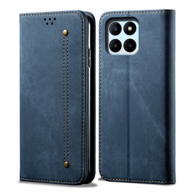 For Honor X8 5G / X6 4G Foreign Denim Texture Flip Leather Phone Case(Blue) - free shipping - PMC TechLife - Order now!