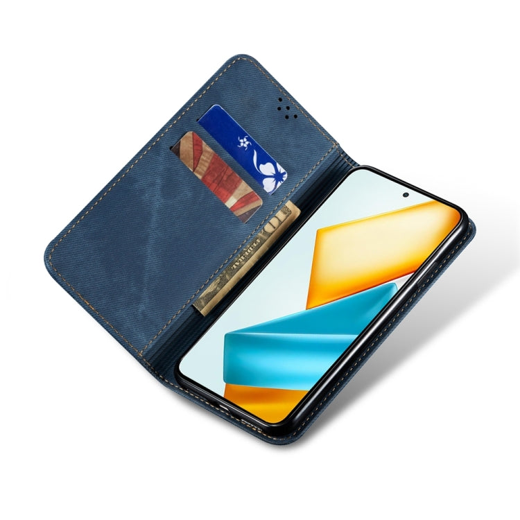For Honor Play 8T 5G / X7b Denim Texture Flip Leather Phone Case(Blue) - Honor Cases by PMC TechLife | Online Shopping South Africa | PMC TechLife | Buy Now Pay Later Mobicred