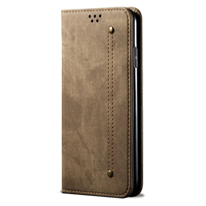 For Honor Magic6 Lite / X9b 5G Denim Texture Flip Leather Phone Case(Khaki) - Honor Cases by PMC Jewellery | Online Shopping South Africa | PMC Jewellery | Buy Now Pay Later Mobicred