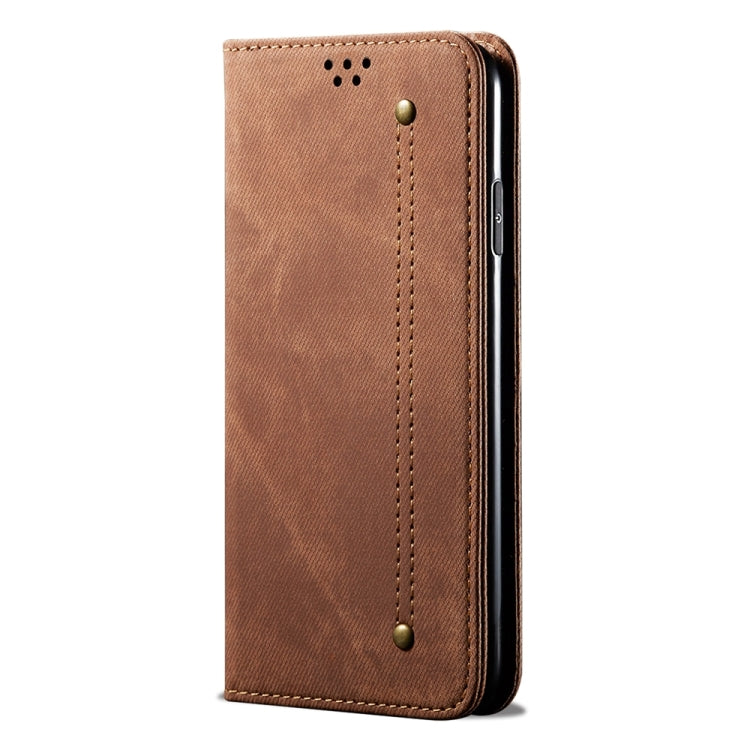 For Honor Magic6 Lite / X9b 5G Denim Texture Flip Leather Phone Case(Brown) - Honor Cases by PMC TechLife | Online Shopping South Africa | PMC TechLife | Buy Now Pay Later Mobicred