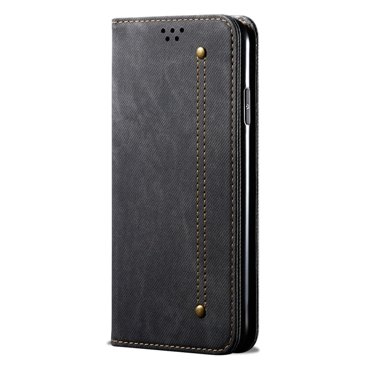 For Honor Magic6 Pro Denim Texture Flip Leather Phone Case(Black) - Honor Cases by PMC TechLife | Online Shopping South Africa | PMC TechLife | Buy Now Pay Later Mobicred