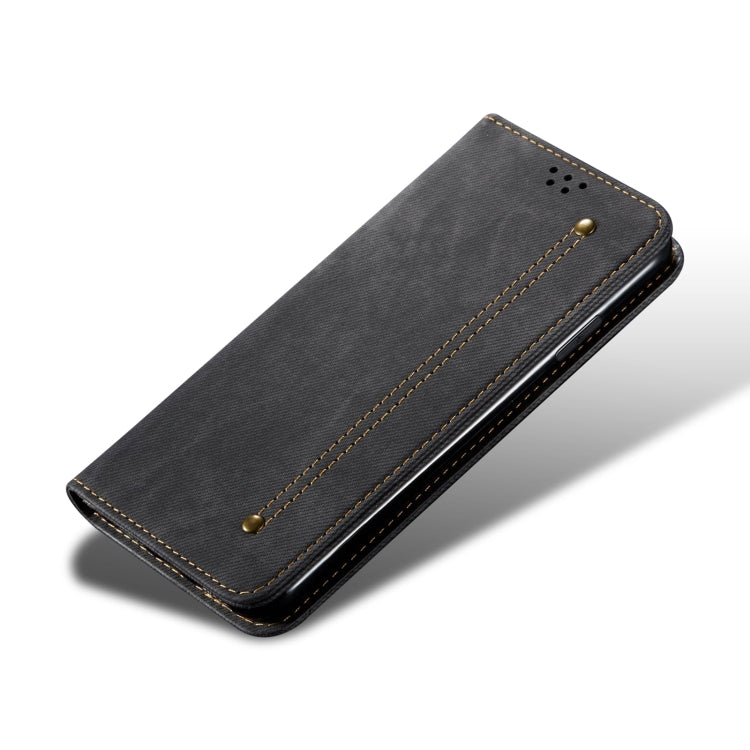 For Honor Magic6 Pro Denim Texture Flip Leather Phone Case(Black) - Honor Cases by PMC TechLife | Online Shopping South Africa | PMC TechLife | Buy Now Pay Later Mobicred