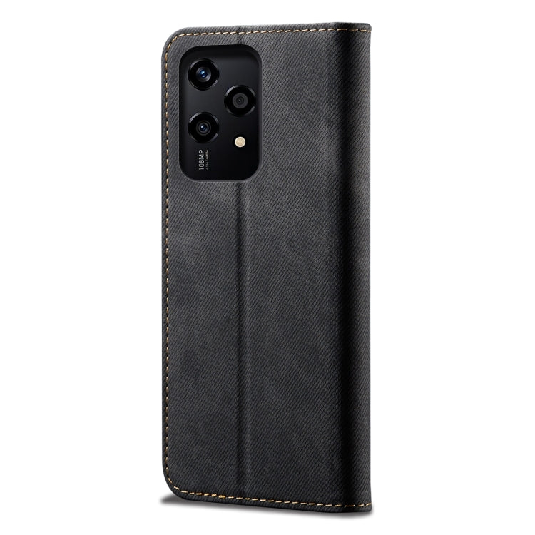 For Honor 200 Lite Global Denim Texture Flip Leather Phone Case(Black) - Honor Cases by PMC Jewellery | Online Shopping South Africa | PMC Jewellery | Buy Now Pay Later Mobicred