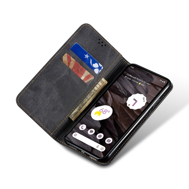 For Honor 200 Lite Global Denim Texture Flip Leather Phone Case(Black) - Honor Cases by PMC TechLife | Online Shopping South Africa | PMC TechLife | Buy Now Pay Later Mobicred