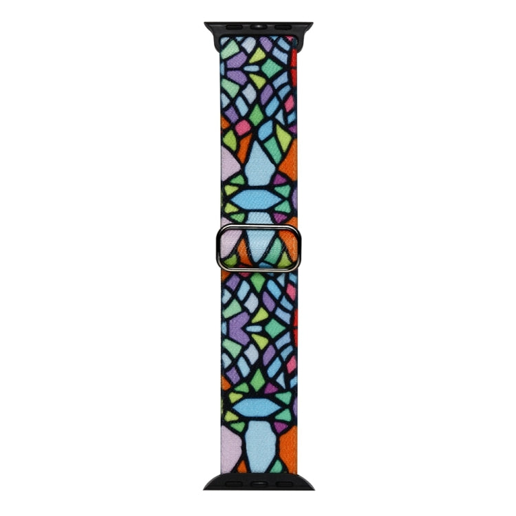 For Apple Watch 6 40mm Painted Pattern Nylon Replacement Watch Band(Geometric Rainbow) - Watch Bands by PMc TechLife | Online Shopping South Africa | PMc TechLife | Buy Now Pay Later Mobicred