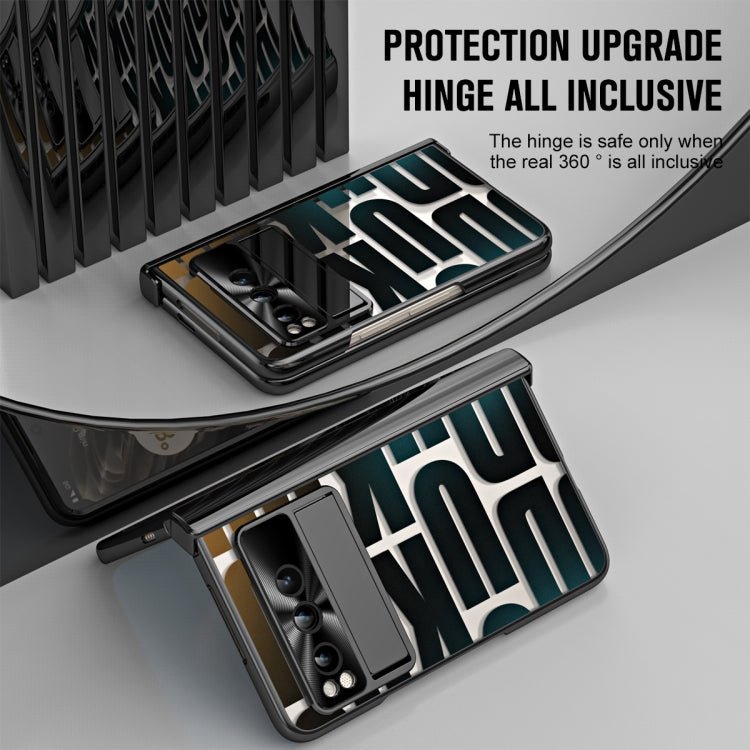 For Google Pixel Fold Integrated Electroplating Folding Phone Case with Pen Slot & Hinge(Black) - Google Cases by PMC TechLife | Online Shopping South Africa | PMC TechLife | Buy Now Pay Later Mobicred